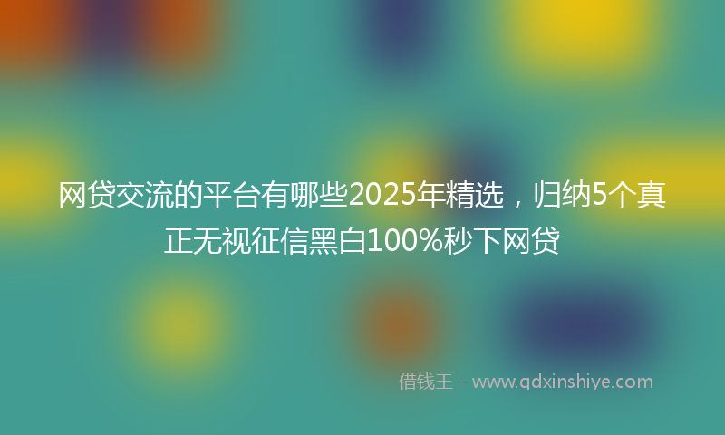 网贷交流的平台有哪些2025年精选，归纳5个真正无视征信黑白100%秒下网贷