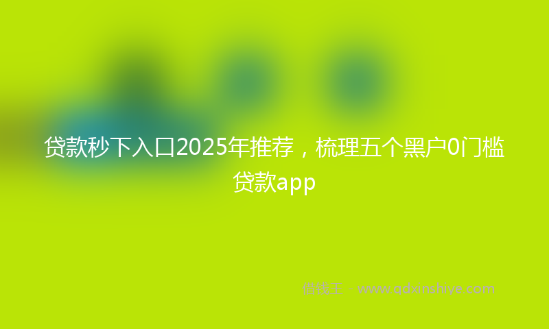 贷款秒下入口2025年推荐，梳理五个黑户0门槛贷款app