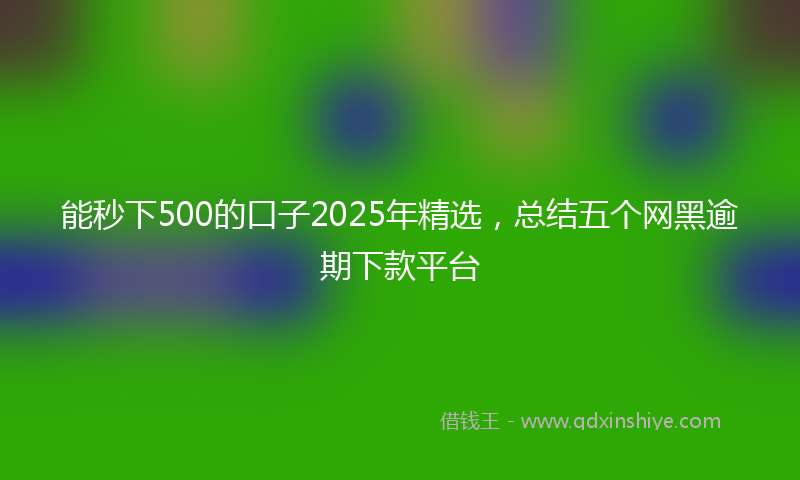 能秒下500的口子2025年精选，总结五个网黑逾期下款平台
