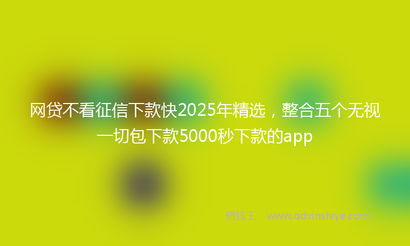 网贷不看征信下款快2025年精选，整合五个无视一切包下款5000秒下款的app