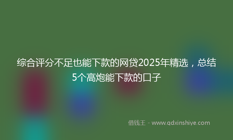 综合评分不足也能下款的网贷2025年精选，总结5个高炮能下款的口子
