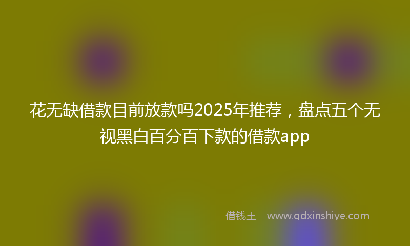 花无缺借款目前放款吗2025年推荐，盘点五个无视黑白百分百下款的借款app