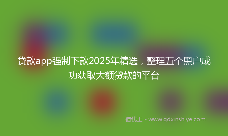 贷款app强制下款2025年精选，整理五个黑户成功获取大额贷款的平台