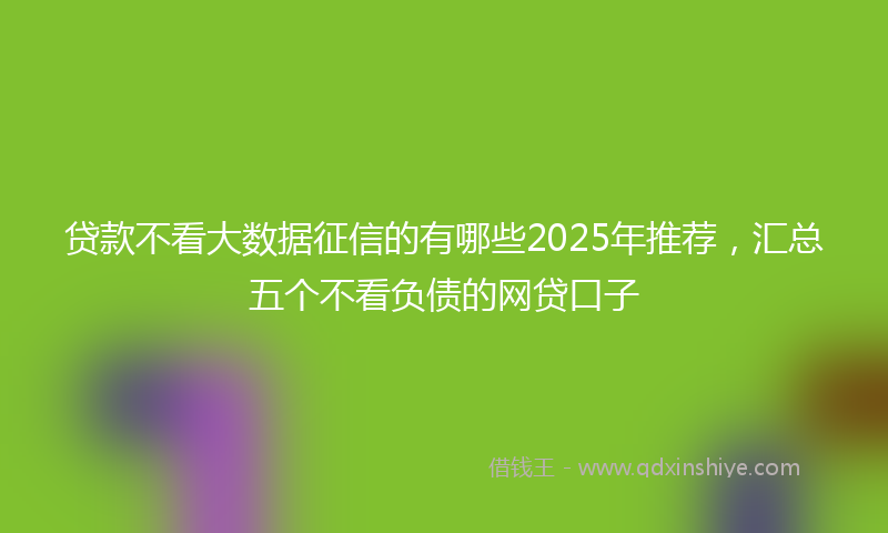 贷款不看大数据征信的有哪些2025年推荐，汇总五个不看负债的网贷口子