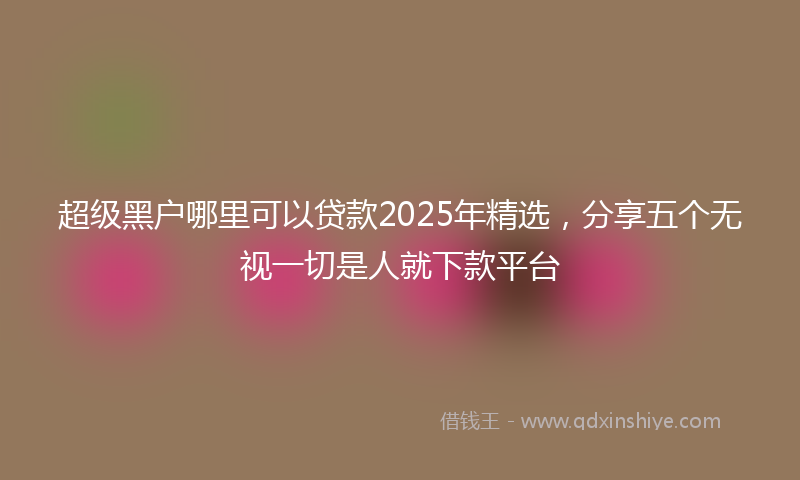 超级黑户哪里可以贷款2025年精选，分享五个无视一切是人就下款平台