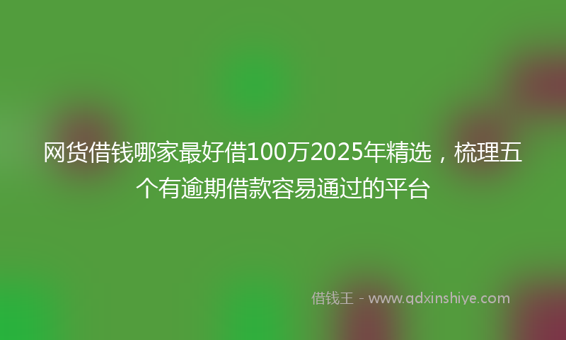 网货借钱哪家最好借100万2025年精选，梳理五个有逾期借款容易通过的平台
