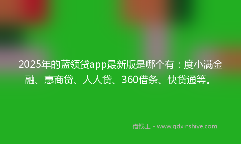 2025年的蓝领贷app最新版是哪个有：度小满金融、惠商贷、人人贷、360借条、快贷通等。