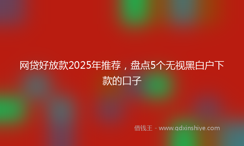 网贷好放款2025年推荐，盘点5个无视黑白户下款的口子