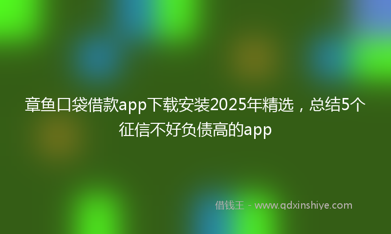 章鱼口袋借款app下载安装2025年精选，总结5个征信不好负债高的app