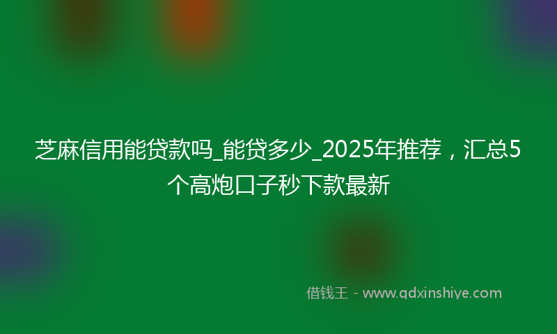 芝麻信用能贷款吗_能贷多少_2025年推荐，汇总5个高炮口子秒下款最新