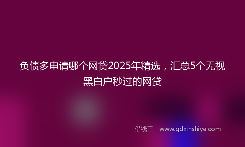 负债多申请哪个网贷2025年精选，汇总5个无视黑白户秒过的网贷