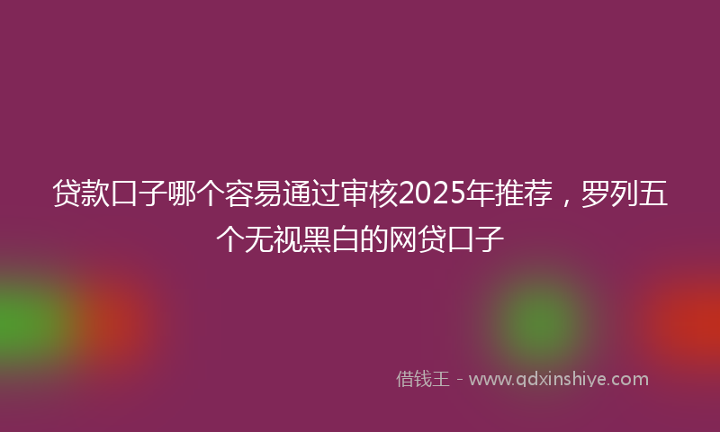 贷款口子哪个容易通过审核2025年推荐，罗列五个无视黑白的网贷口子