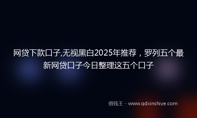 网贷下款口子,无视黑白2025年推荐，罗列五个最新网贷口子今日整理这五个口子