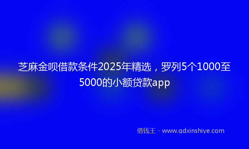 芝麻金呗借款条件2025年精选，罗列5个1000至5000的小额贷款app