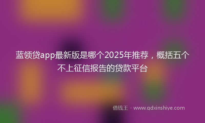 蓝领贷app最新版是哪个2025年推荐，概括五个不上征信报告的贷款平台