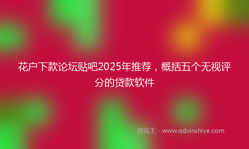 花户下款论坛贴吧2025年推荐，概括五个无视评分的贷款软件