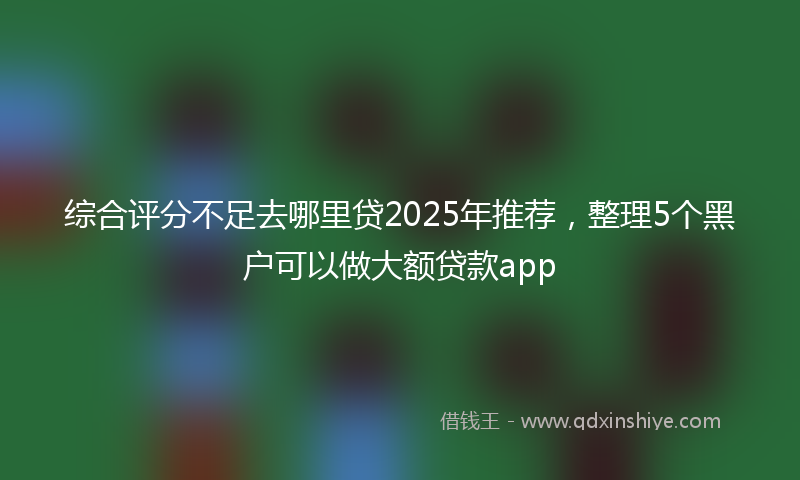 综合评分不足去哪里贷2025年推荐，整理5个黑户可以做大额贷款app