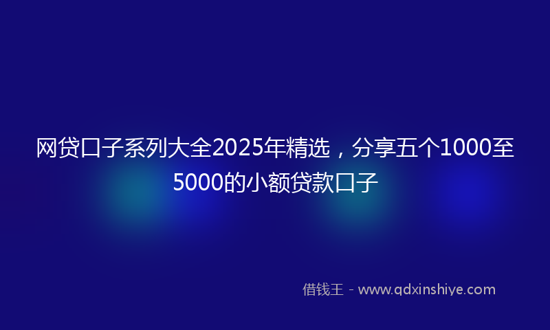 网贷口子系列大全2025年精选，分享五个1000至5000的小额贷款口子