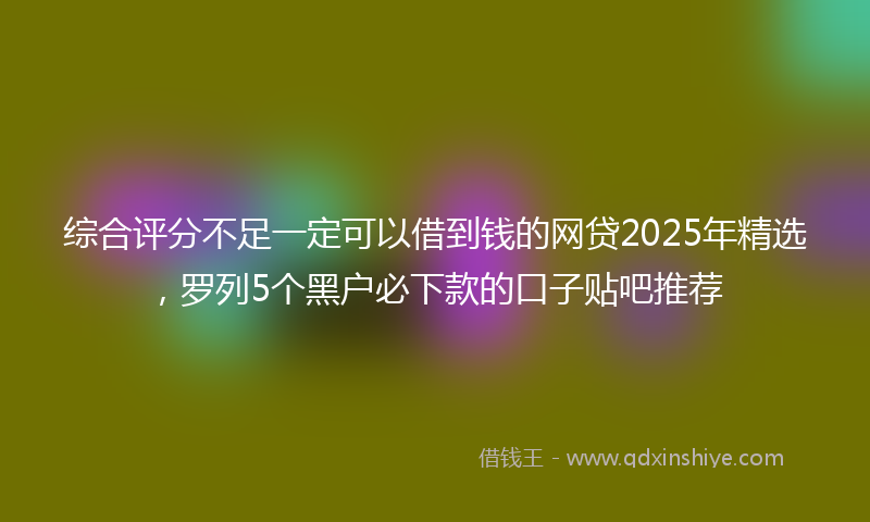 综合评分不足一定可以借到钱的网贷2025年精选，罗列5个黑户必下款的口子贴吧推荐