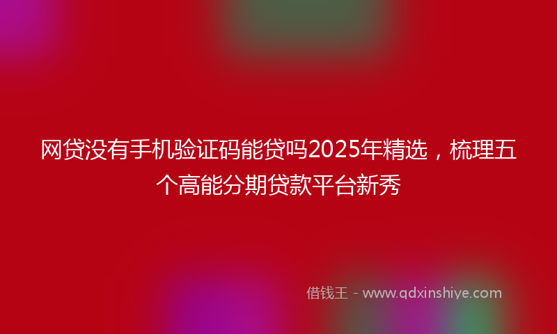 网贷没有手机验证码能贷吗2025年精选，梳理五个高能分期贷款平台新秀