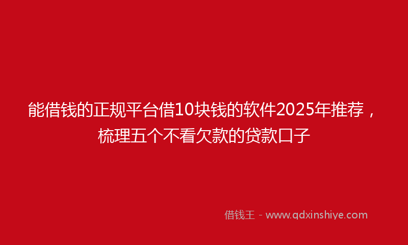 能借钱的正规平台借10块钱的软件2025年推荐，梳理五个不看欠款的贷款口子