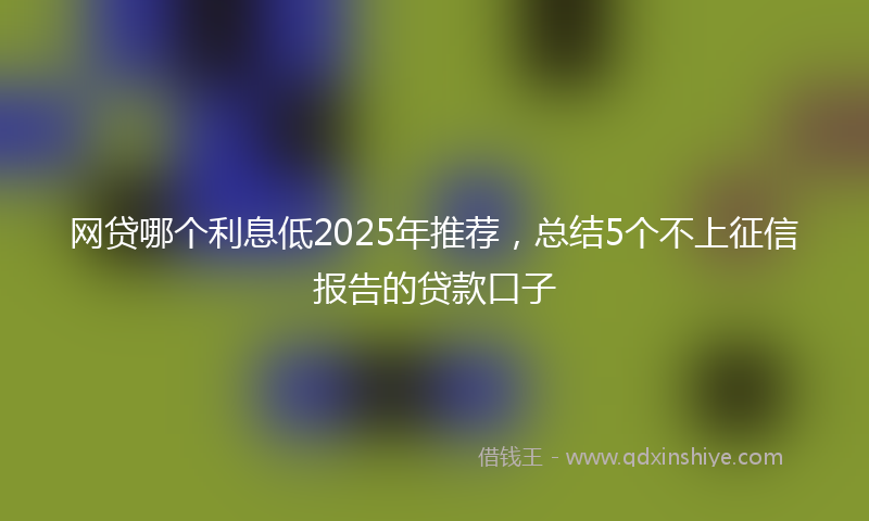 网贷哪个利息低2025年推荐，总结5个不上征信报告的贷款口子