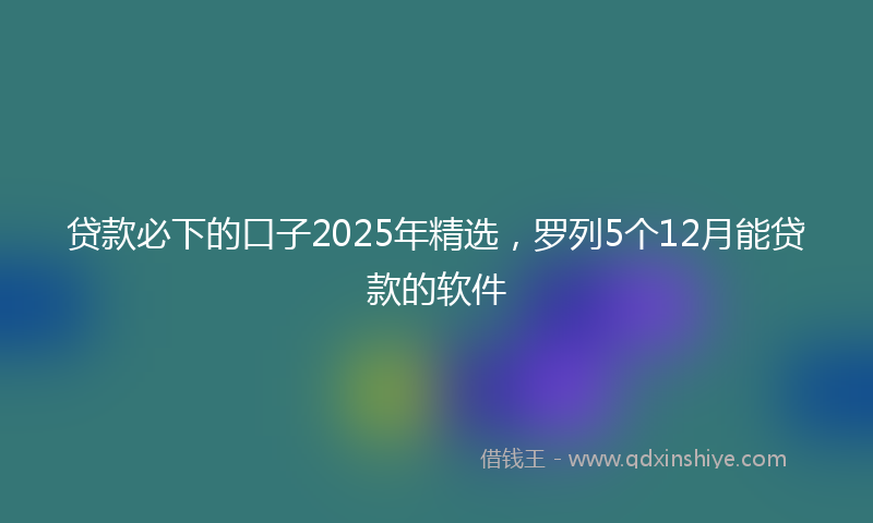 贷款必下的口子2025年精选，罗列5个12月能贷款的软件