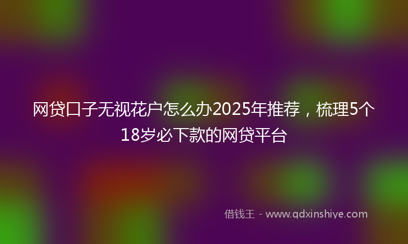 网贷口子无视花户怎么办2025年推荐，梳理5个18岁必下款的网贷平台
