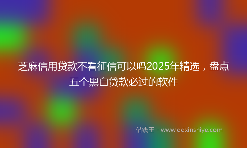 芝麻信用贷款不看征信可以吗2025年精选，盘点五个黑白贷款必过的软件
