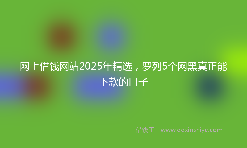 网上借钱网站2025年精选，罗列5个网黑真正能下款的口子