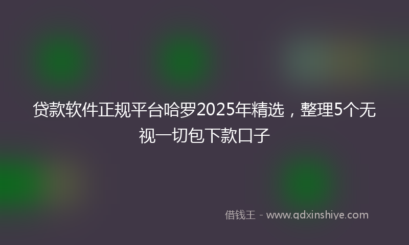 贷款软件正规平台哈罗2025年精选，整理5个无视一切包下款口子