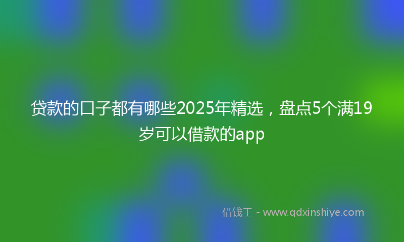 贷款的口子都有哪些2025年精选，盘点5个满19岁可以借款的app