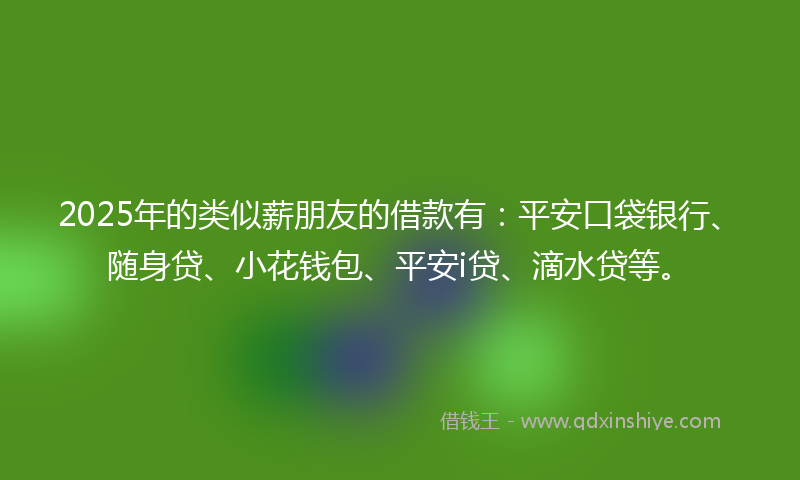 2025年的类似薪朋友的借款有：平安口袋银行、随身贷、小花钱包、平安i贷、滴水贷等。