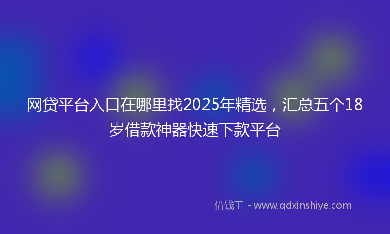 网贷平台入口在哪里找2025年精选，汇总五个18岁借款神器快速下款平台