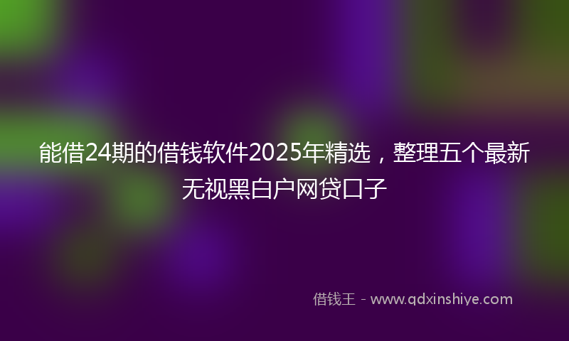 能借24期的借钱软件2025年精选，整理五个最新无视黑白户网贷口子