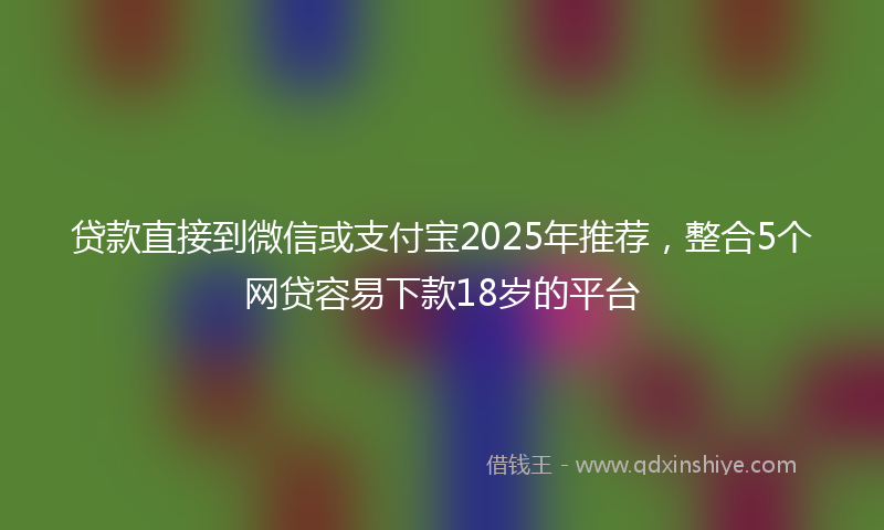 贷款直接到微信或支付宝2025年推荐，整合5个网贷容易下款18岁的平台