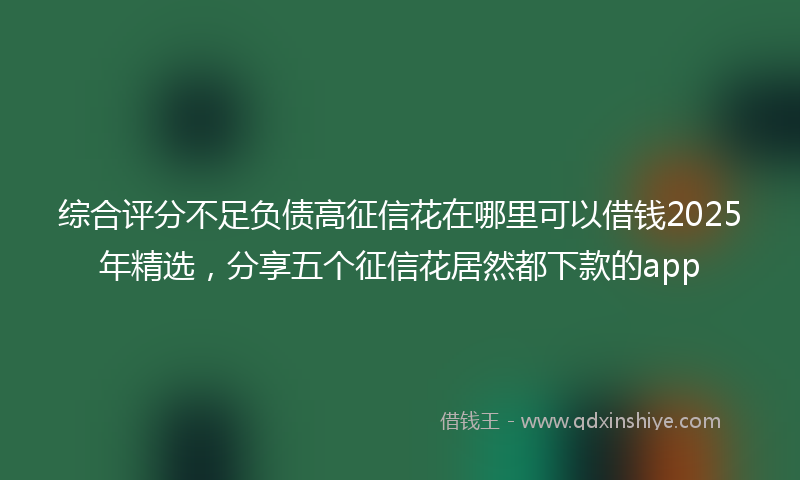 综合评分不足负债高征信花在哪里可以借钱2025年精选，分享五个征信花居然都下款的app