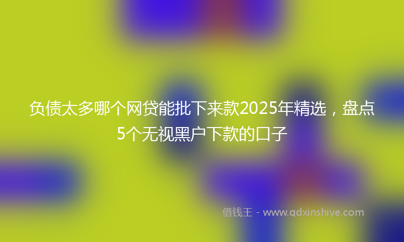 负债太多哪个网贷能批下来款2025年精选，盘点5个无视黑户下款的口子