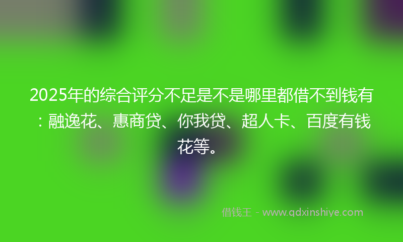 2025年的综合评分不足是不是哪里都借不到钱有：融逸花、惠商贷、你我贷、超人卡、百度有钱花等。