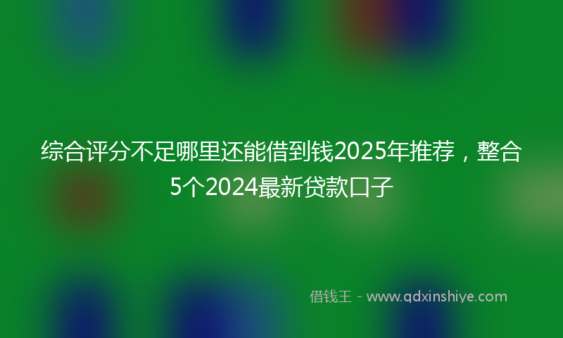 综合评分不足哪里还能借到钱2025年推荐，整合5个2024最新贷款口子