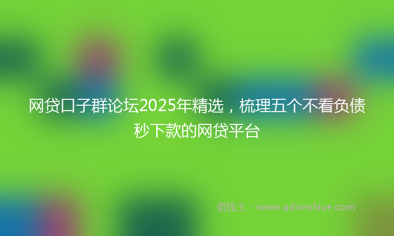 网贷口子群论坛2025年精选，梳理五个不看负债秒下款的网贷平台