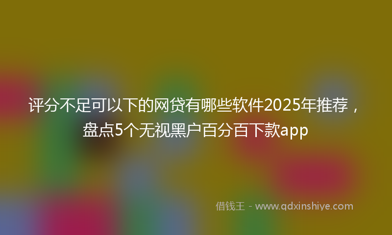 评分不足可以下的网贷有哪些软件2025年推荐，盘点5个无视黑户百分百下款app