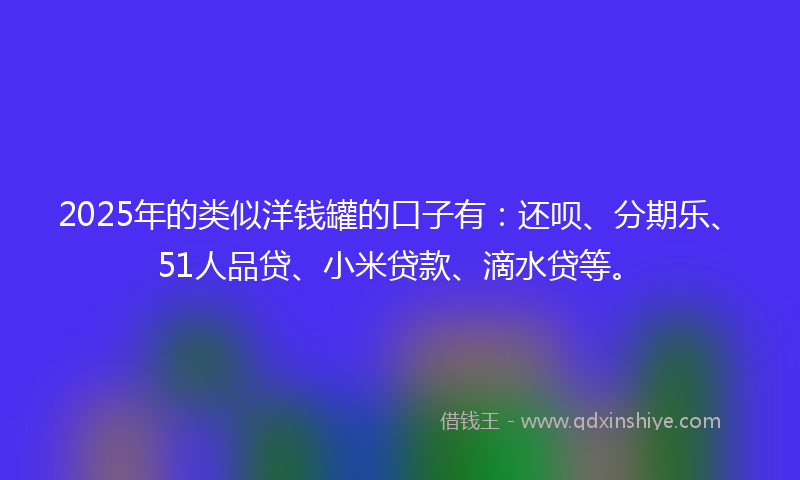 2025年的类似洋钱罐的口子有：还呗、分期乐、51人品贷、小米贷款、滴水贷等。