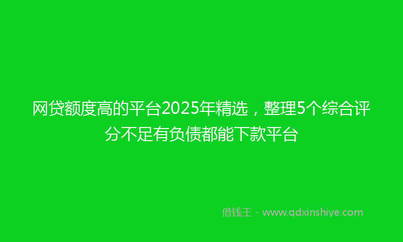 网贷额度高的平台2025年精选，整理5个综合评分不足有负债都能下款平台