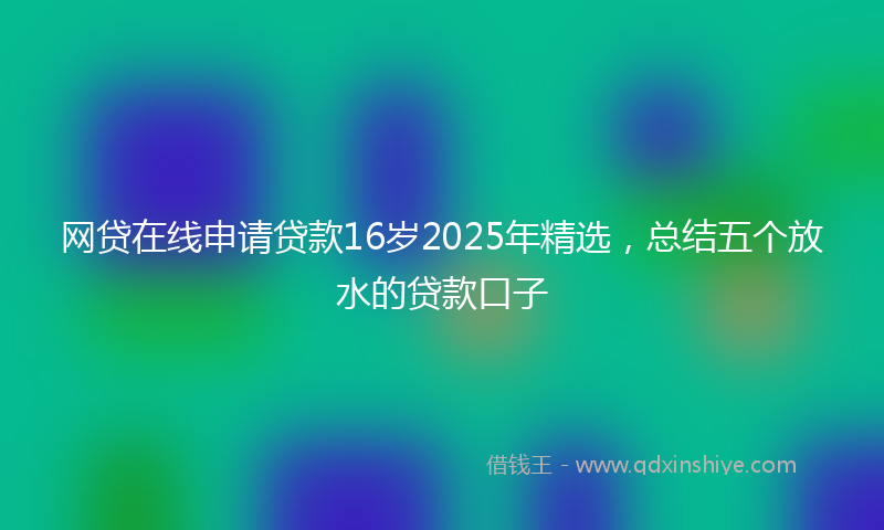 网贷在线申请贷款16岁2025年精选，总结五个放水的贷款口子