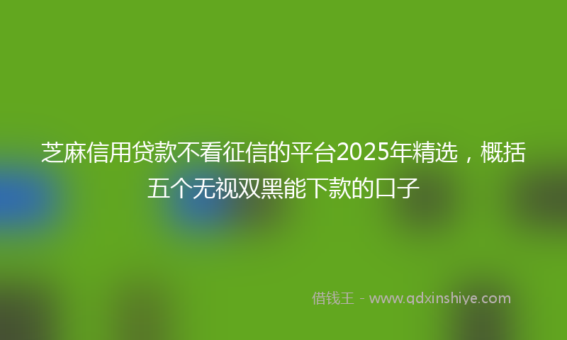 芝麻信用贷款不看征信的平台2025年精选，概括五个无视双黑能下款的口子