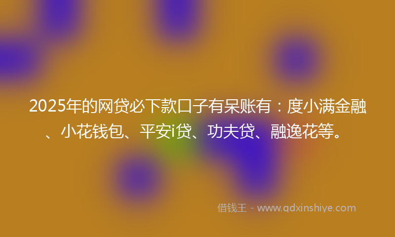 2025年的网贷必下款口子有呆账有：度小满金融、小花钱包、平安i贷、功夫贷、融逸花等。