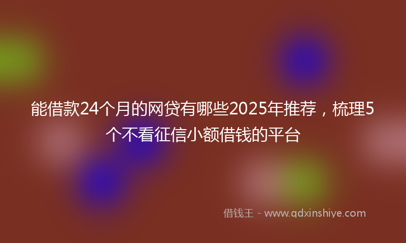 能借款24个月的网贷有哪些2025年推荐，梳理5个不看征信小额借钱的平台
