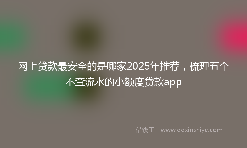 网上贷款最安全的是哪家2025年推荐，梳理五个不查流水的小额度贷款app