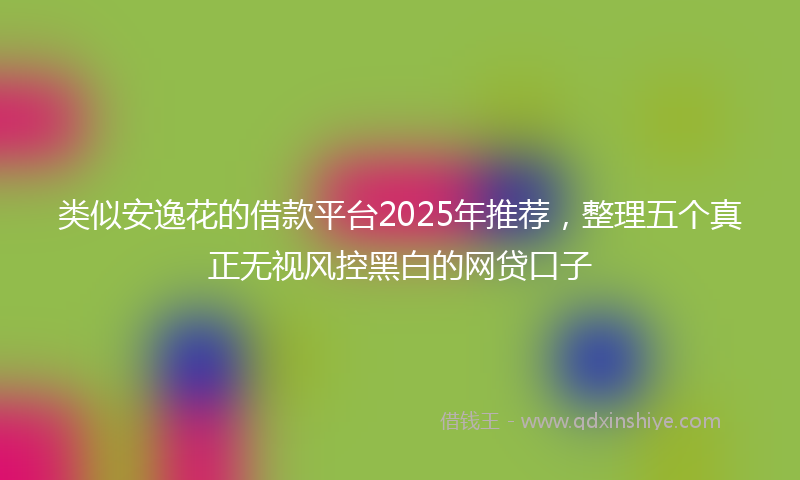 类似安逸花的借款平台2025年推荐，整理五个真正无视风控黑白的网贷口子